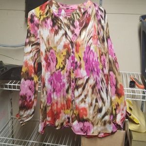 Colorful long sleeved button up